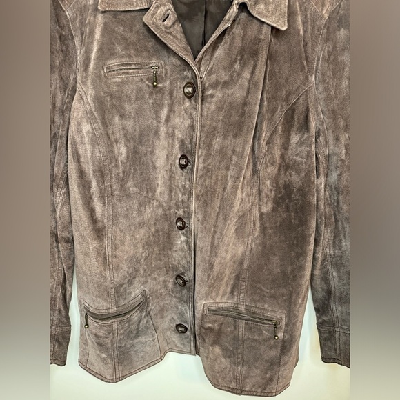 i.e. Relaxed Woman Brown Suede Leather Jacket Size 2XL - Picture 4 of 8